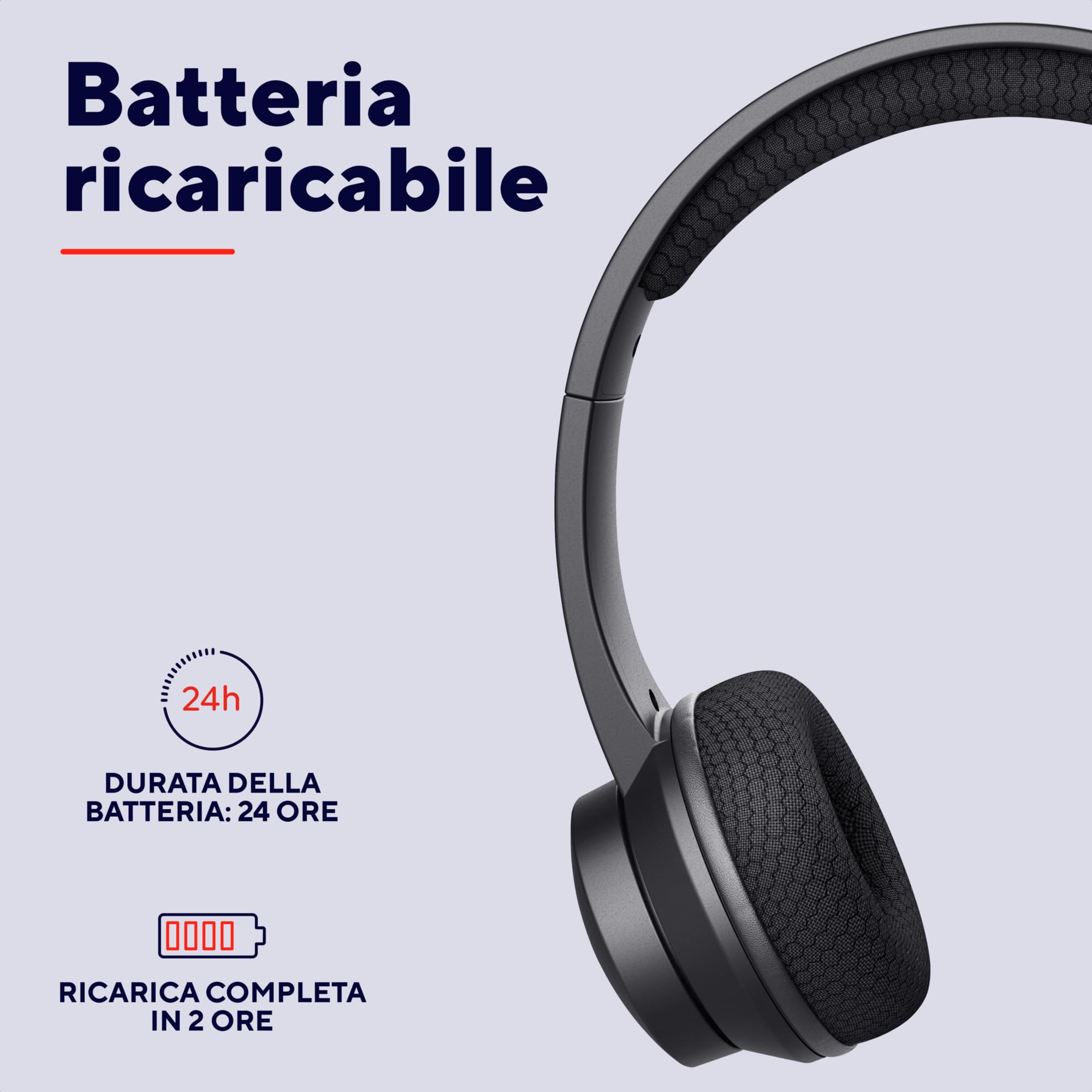 Trust Roha II Cuffie Wireless Bluetooth con Microfono ENC Antirumore, Nero | On Ear, 85% di Plastica Riciclata, Auricolari Ricaricabile per Lavoro Casa e Ufficio Teams Zoom