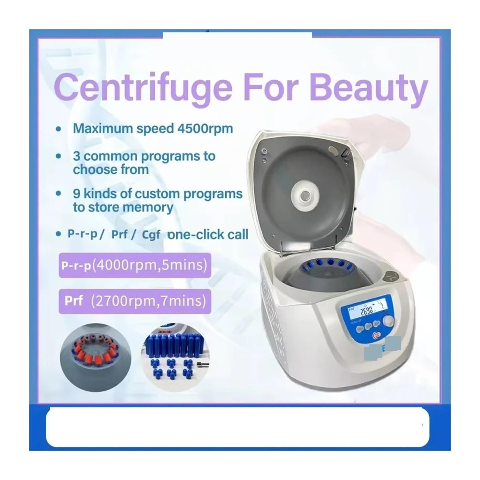 Centrifuga da banco, Centrifuga Da Laboratorio Al Plasma 5/7/10/15ml Tubo 4500 Giri/min Di Bellezza A Bassa Velocità Forniture Mediche
