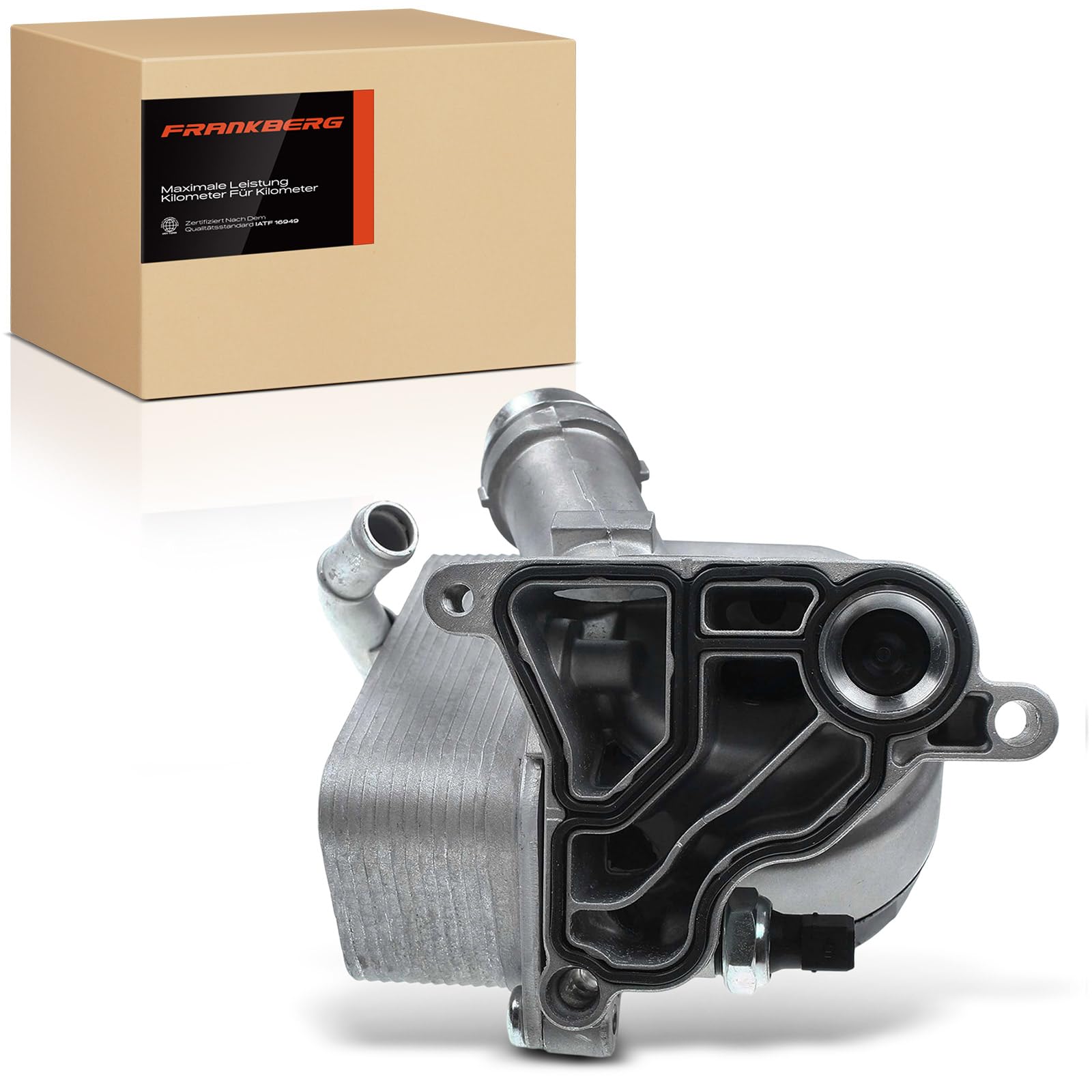 Frankberg Carcasa del filtro de aceite con enfriador de aceite 11428683206 | Compatible con: Serie 3 Touring E91, X1 E84, Serie 6 Coupé F13, X6 E71 E72, Serie 7 F01 F02 F03 F04, Serie 1 E81