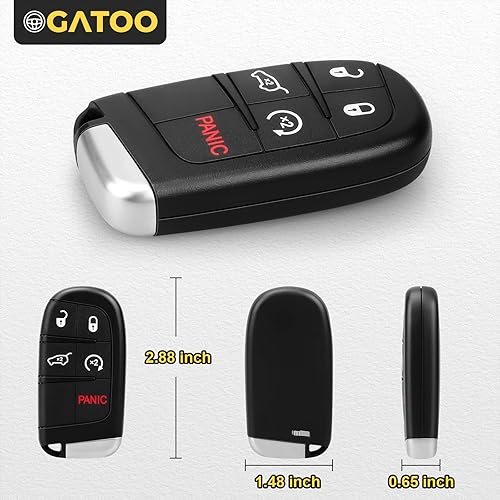 Miniatura 5 de Llavero inteligente de repuesto para Grand Cherokee 2014 2015 2016 2017 2018 2019 2020 2021 2022, M3N40821302 68143505AC 68143505AA con llave de