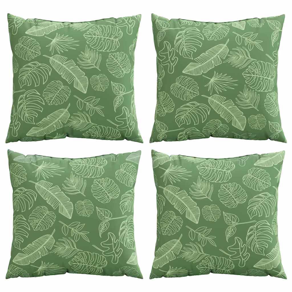 4er Set Dekokissen 50 x 50 cm Blattmuster Zierkissen | Vierteiliges Kissen-Set mit Blättermotiv für gemütliche Stunden im Wohnzimmer, Schlafzimmer oder auf der Terrasse.