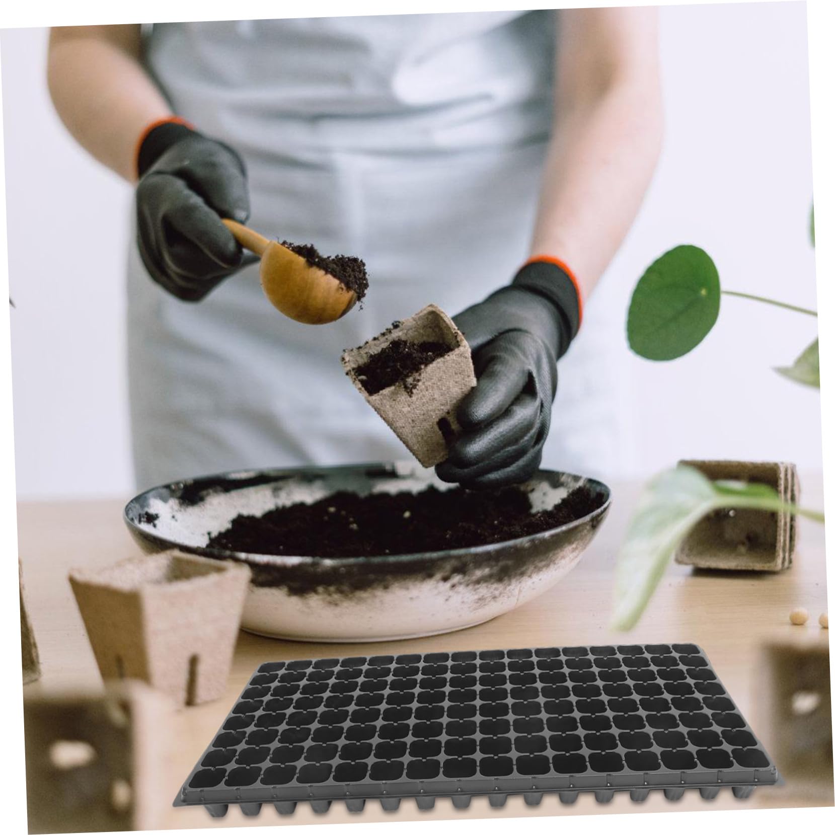 Plateau de Semis 128 Alvéoles 10 Pièces PVC Noir pour Pépinière