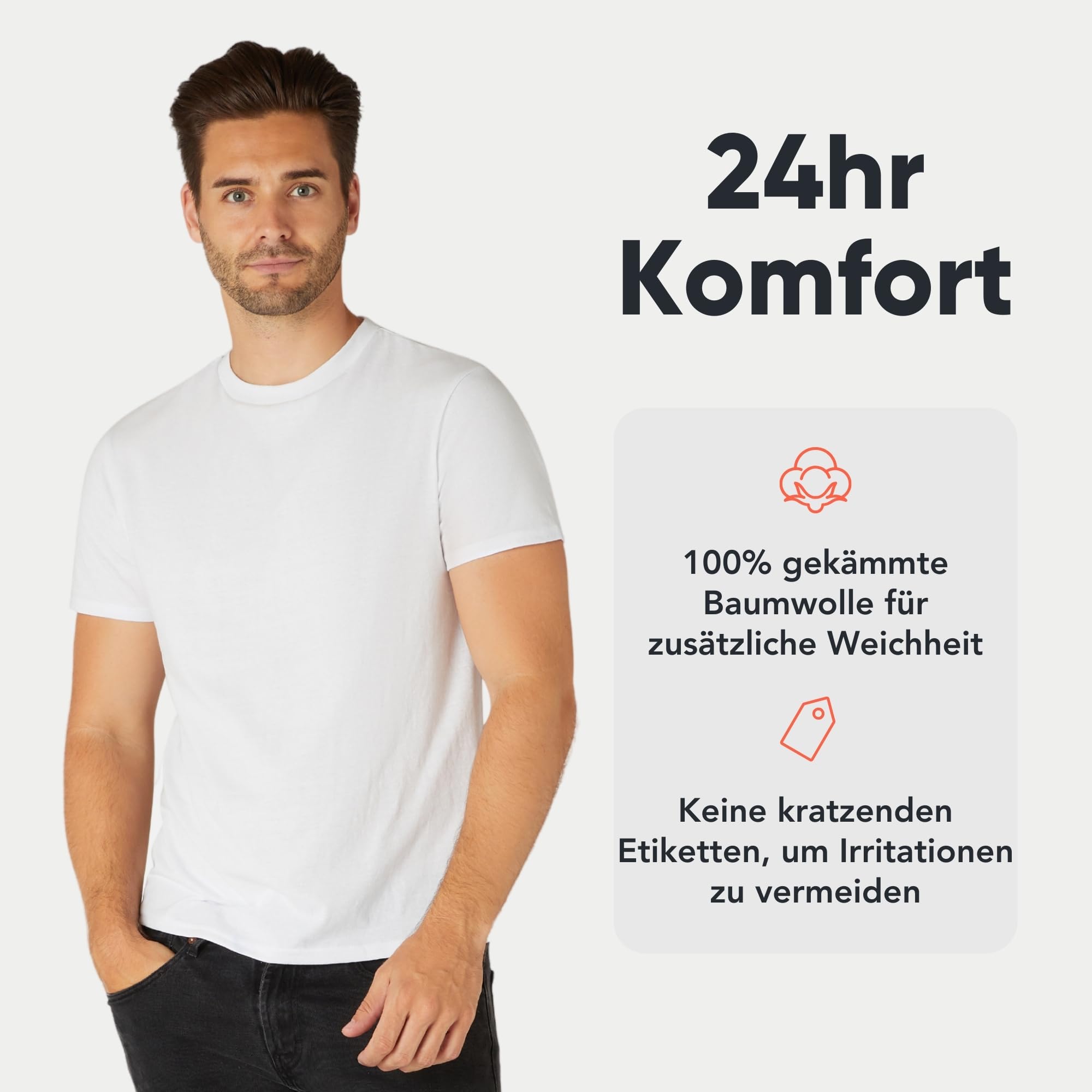 FM London Herren-T-Shirt 3/5er-Pack - Hochwertige T-Shirts mit leicht tailliertem Design
