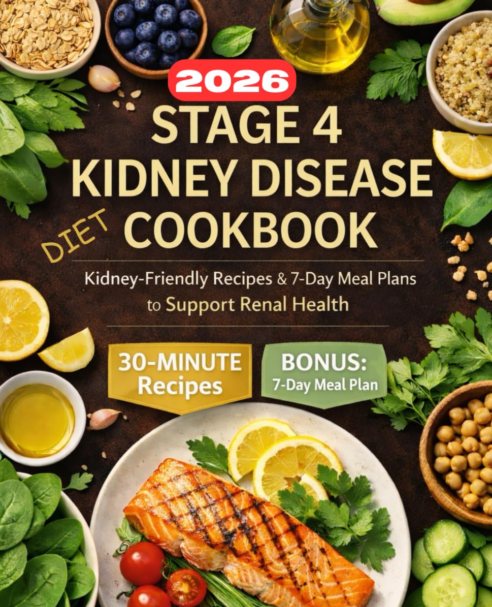 Kidney Disease Diet Cookbook for Seniors: 30-Minute Recipes for Stage 4 CKD: Quick, Kidney-Friendly Meals & 7-Day Meal Plans to Support Renal Health and Healthy Aging