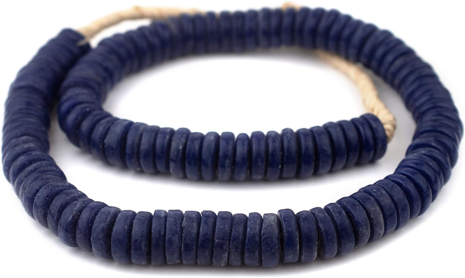The Bead Chest Cobalt Blue Ashanti Glass Disk Beads (18mm)
