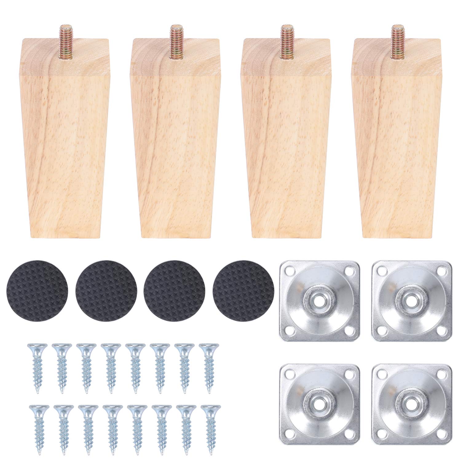 Buy Roudaru 4PCS 10cm Wooden Furniture Legs Solid Wooden Legs