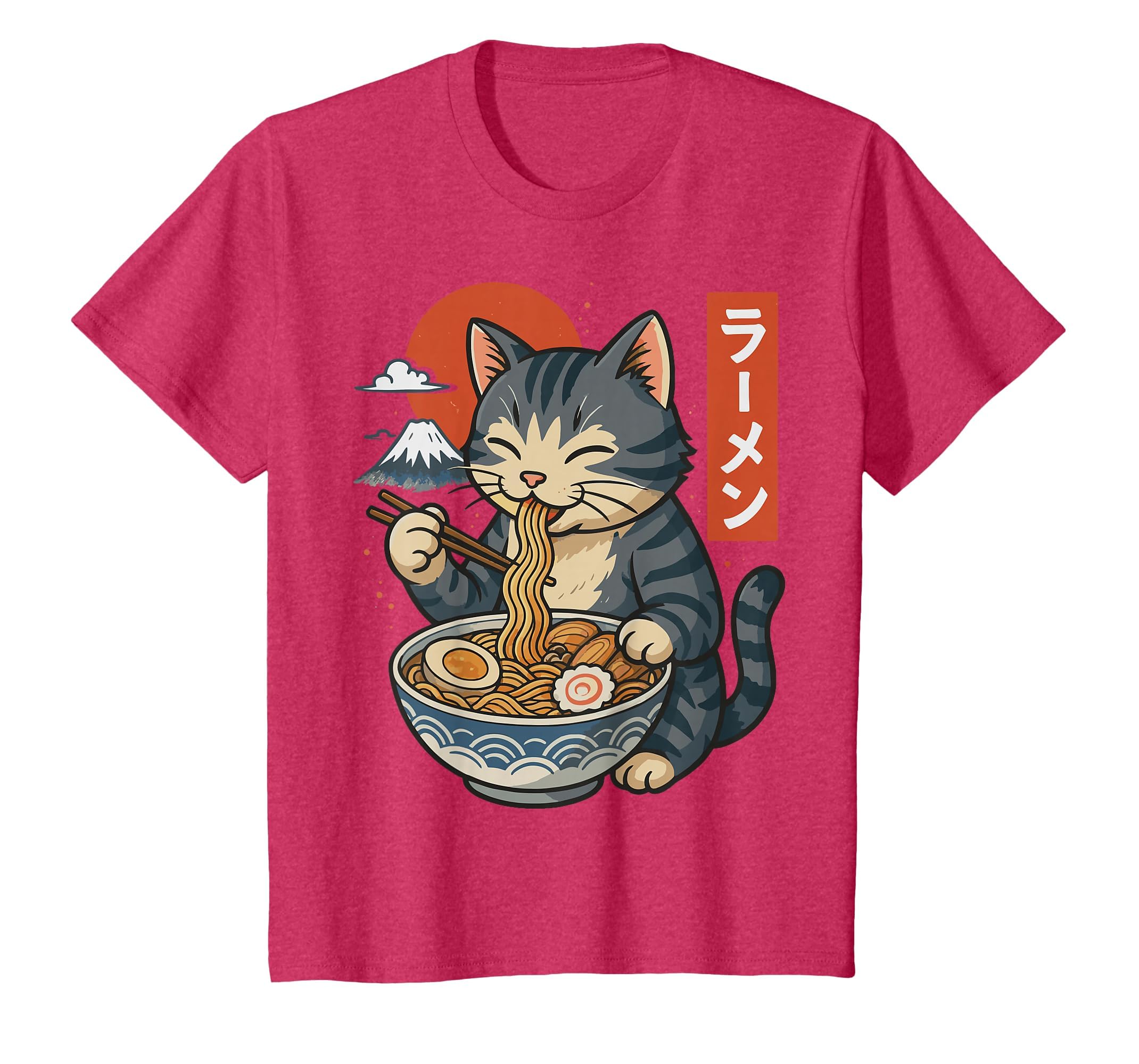 Anime Cat Eating Ramen Retro Kawaii Ramen Cat T-Shirt