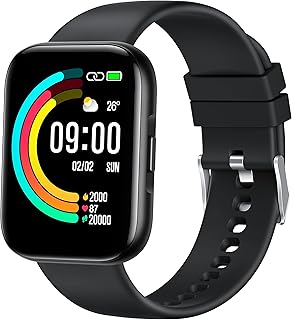 ANCwear Smart Watch, Fitness Tracker Watch with 24/7 Heart Rate, Step Counter and Sleep Monitor, 1.78" Touch Screen Smartwatch with 24 Sports Modes, IP68 Waterproof Smartwatches for Men Women(Black)