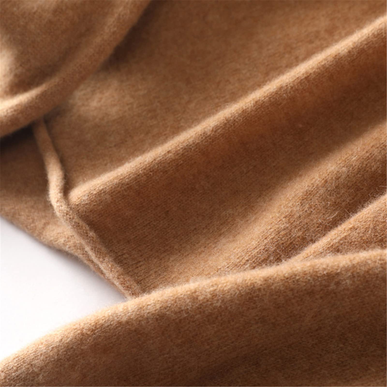 Kelsiop Pull en cachemire pour femme - Col roulé - 100 % laine - Haut tricoté - Grande taille, Rouge, L