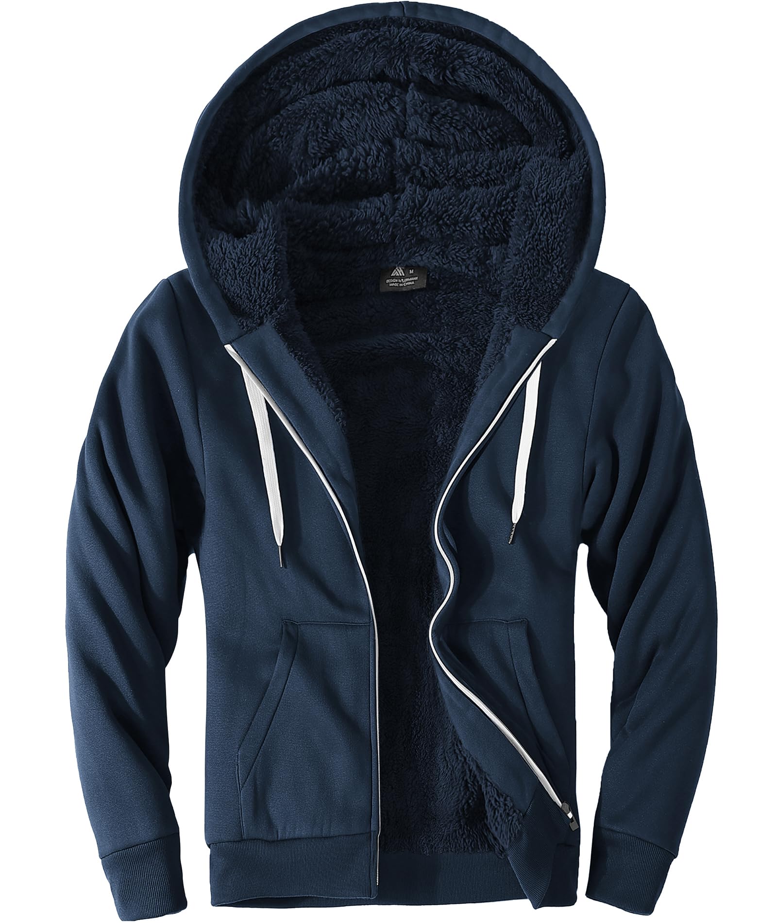 LLdress Giacca con Cappuccio da Uomo Felpa con Cappuccio con Cerniera Fodera Calda Giacca Invernale con Tasche Felpa in Pile per Escursionismo Campeggio