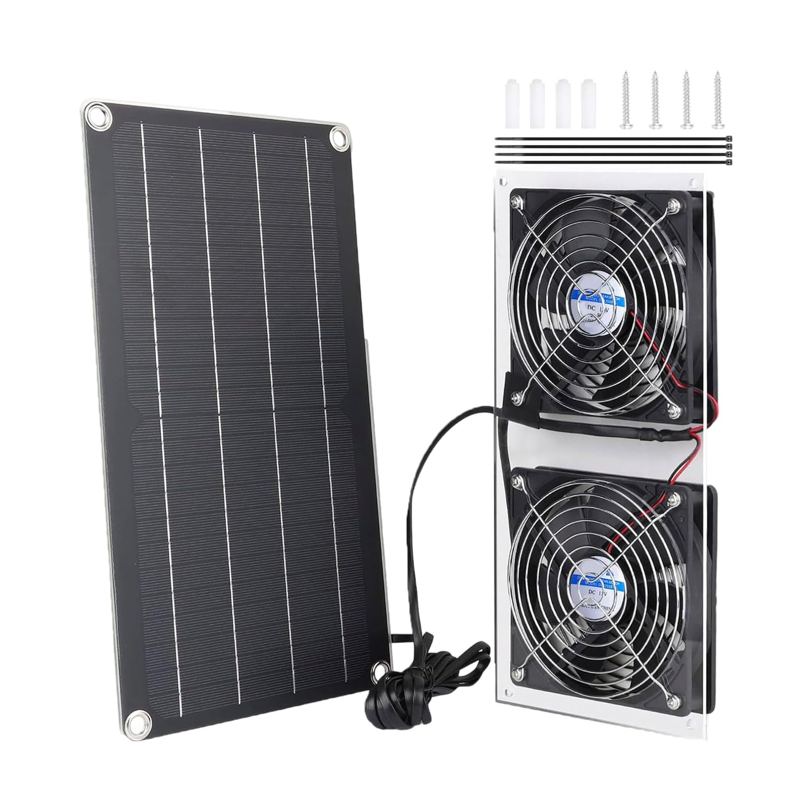 Kokdid Multicolor 10W Solar Exhaust Fan Ventilator Panel Powered Air Extractors Replacement Ventilation Shed Enduring Adjustable High Efficiency Cooling Chicken