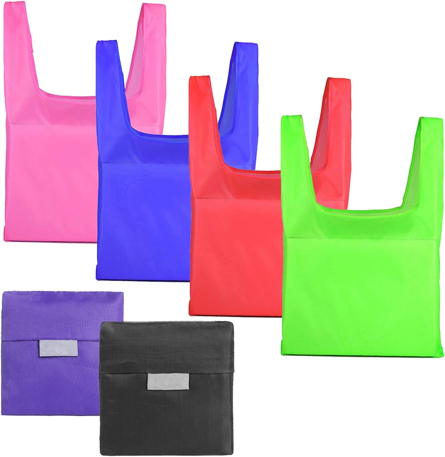 6 Pack Reusable Grocery Bags, Foldable Eco-Friendly Washable, Durable and Lightweight