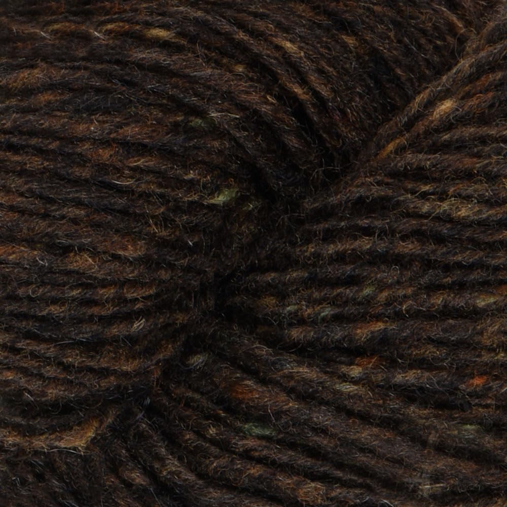Donegal Tweed Fine Yarn - Wool & Mohair Blend - Fingering Yarn - 218yds (199m)/ 1.76oz (50g) - Chestnut Color - for Crochet and Knitting - Soft & Perfect for Sweaters, Vests, Shawls