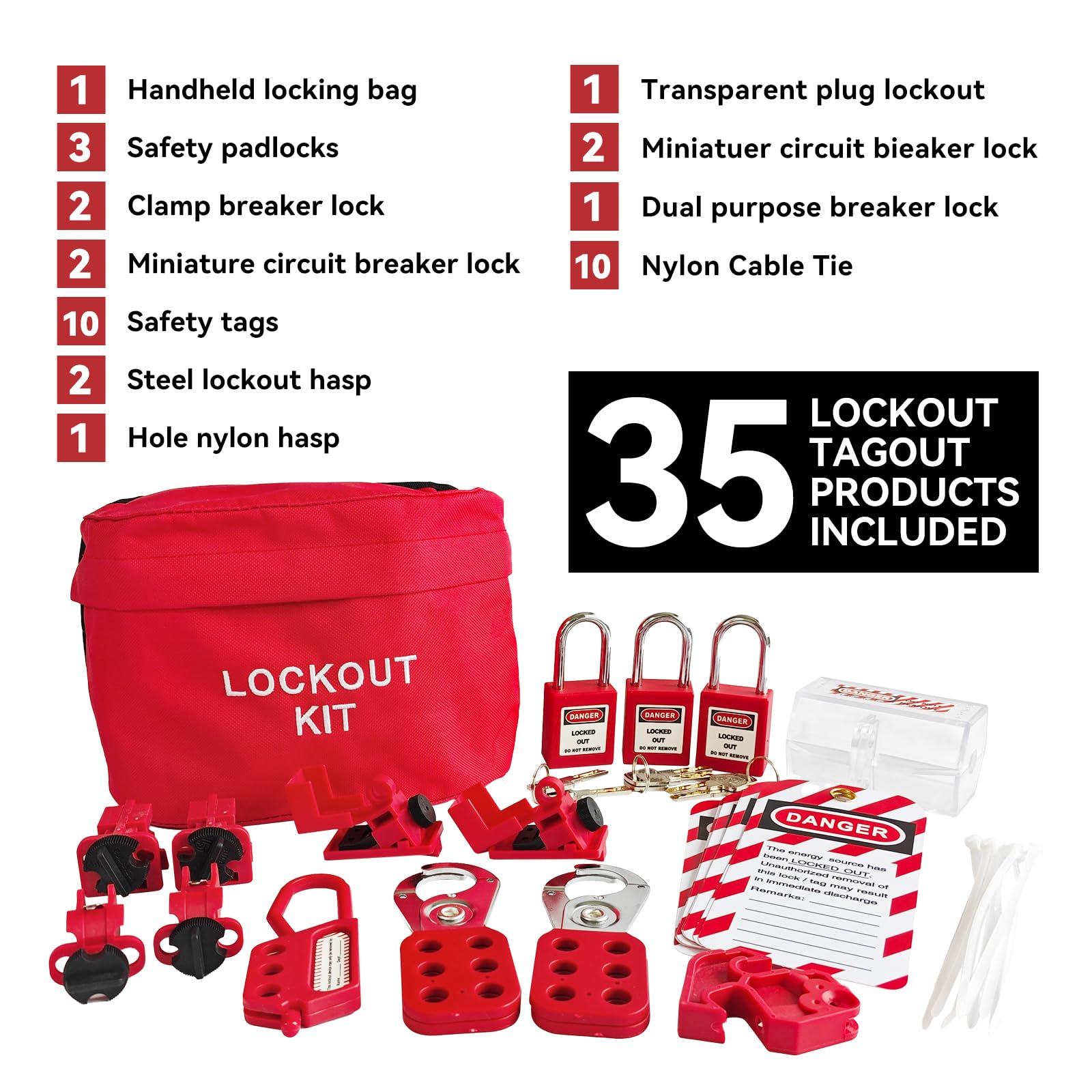GT-Lockout Tagout Kits Electrical, Lockout Tagout Station Safety Hasp ...