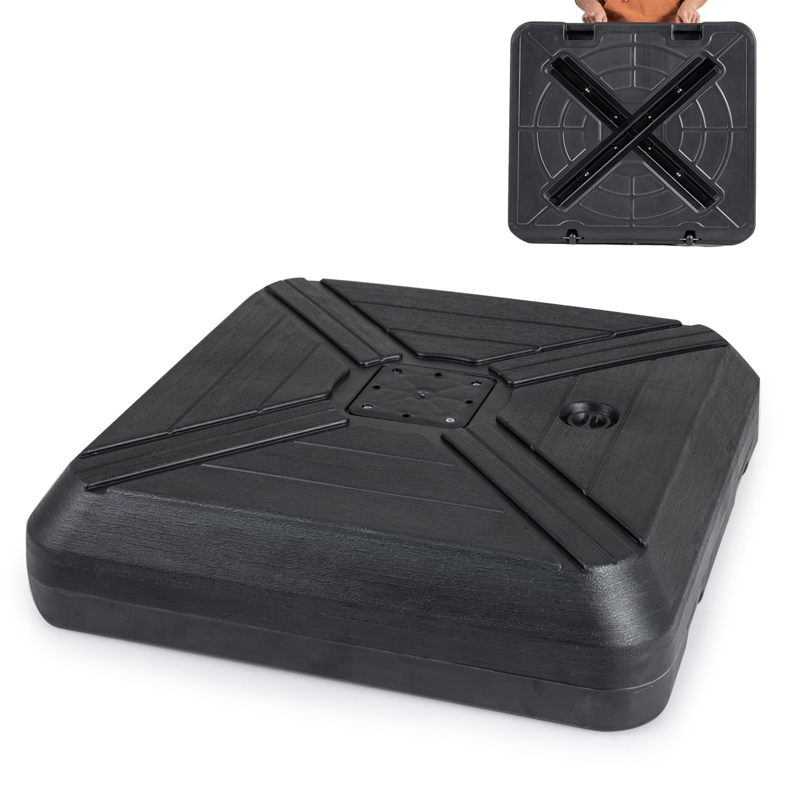 RELAX4LIFE Pied de Parasol Déporté en HDPE Remplissable 156KG