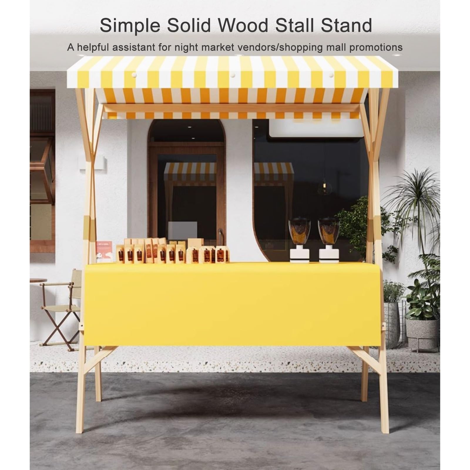 Questo Carrello per Alimenti con tettoia - 150 cm, Stand da Mercato su Ruote, Perfetto per Giocattoli, Artigianato, Fiori e pasti Caldi - Rosso, Versatile per Esterni