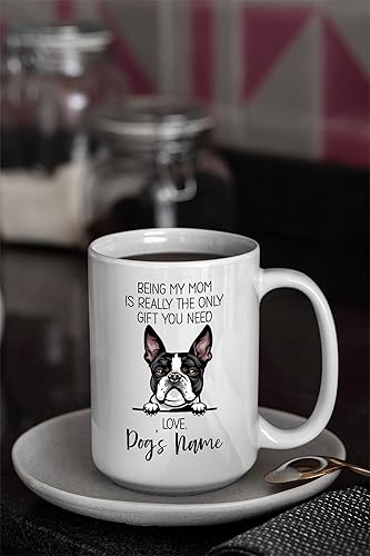 Miniatura 5 de Personalized Boston Terrier Coffee Mug, Custom Dog Name, Customized Gifts For Dog Mom, Mother's Day, Gifts For Dog Lovers, Being My Mom is the Only