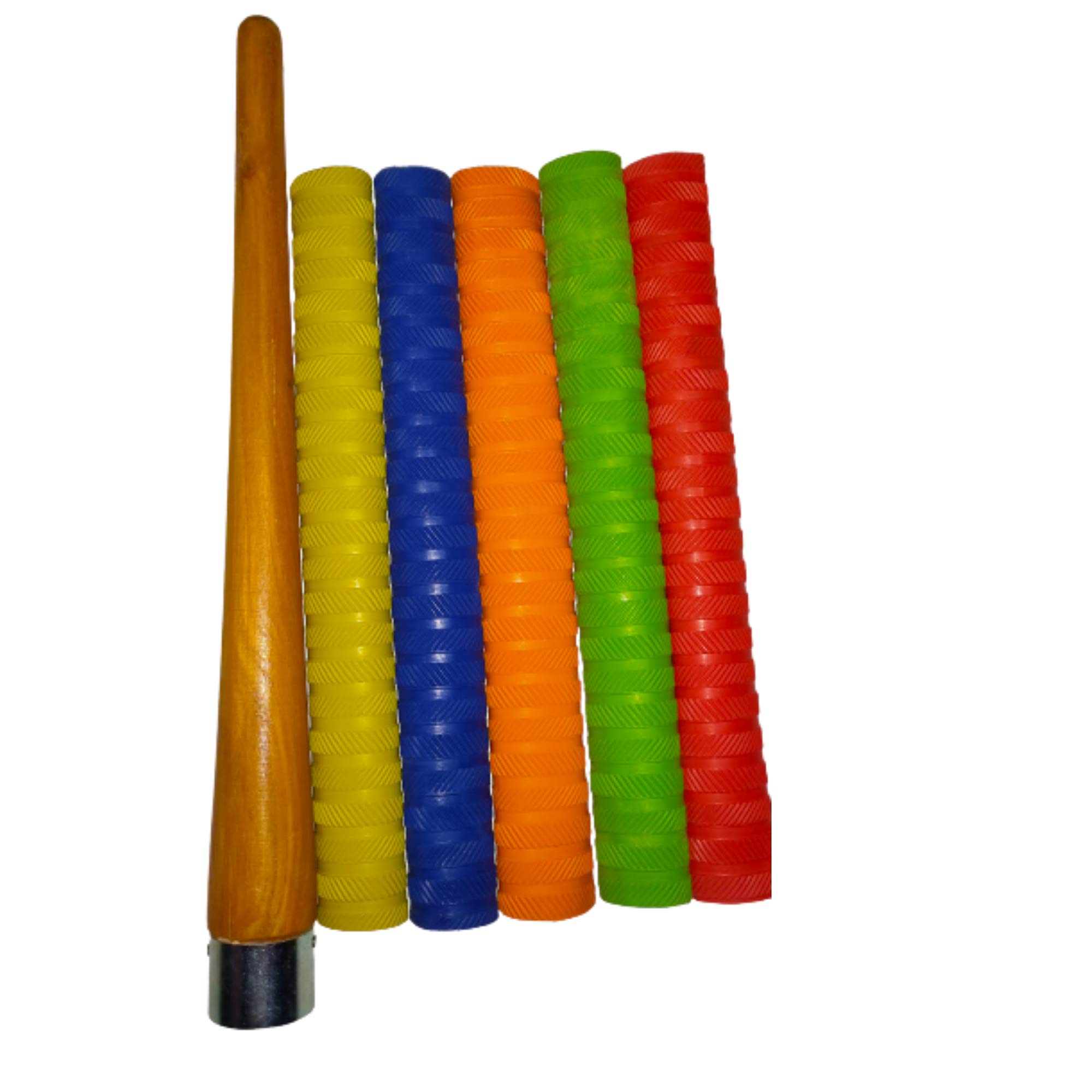 Kalindri Sports Set of Wooden Grip Applicator Gripper Cone and 5 Cricket bat Grips Multicolour (Grooved Gripper) (B08T7S529K) Amazon Price History, Amazon Price Tracker