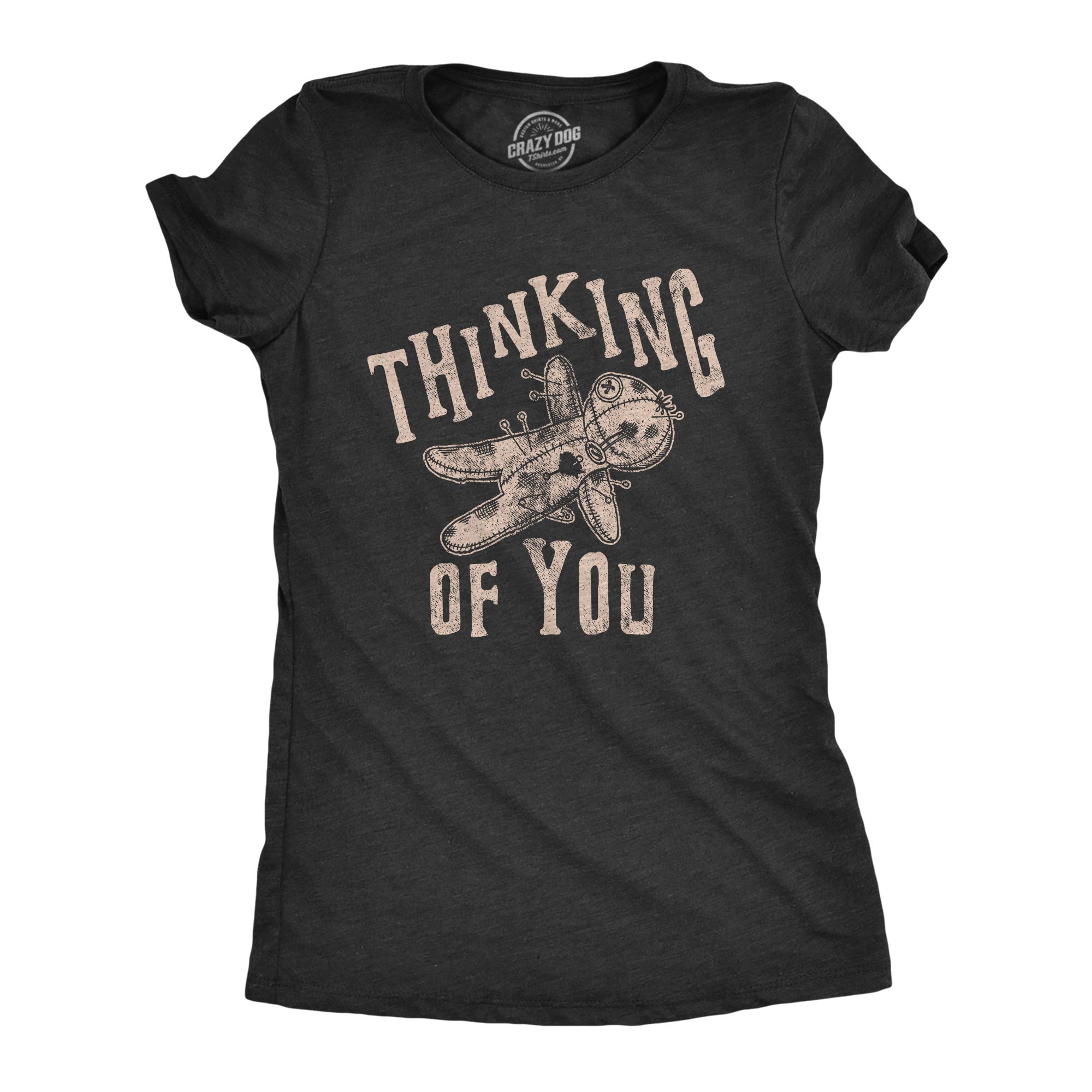 Amazon.com: Womens Thinking of You T Shirt Funny Voodoo Doll Graphic  Novelty Tee Funny T Shirts Halloween Tops for Women Cool Sarcastic Top  Women's Novelty Tees Black S : Clothing, Shoes \u0026