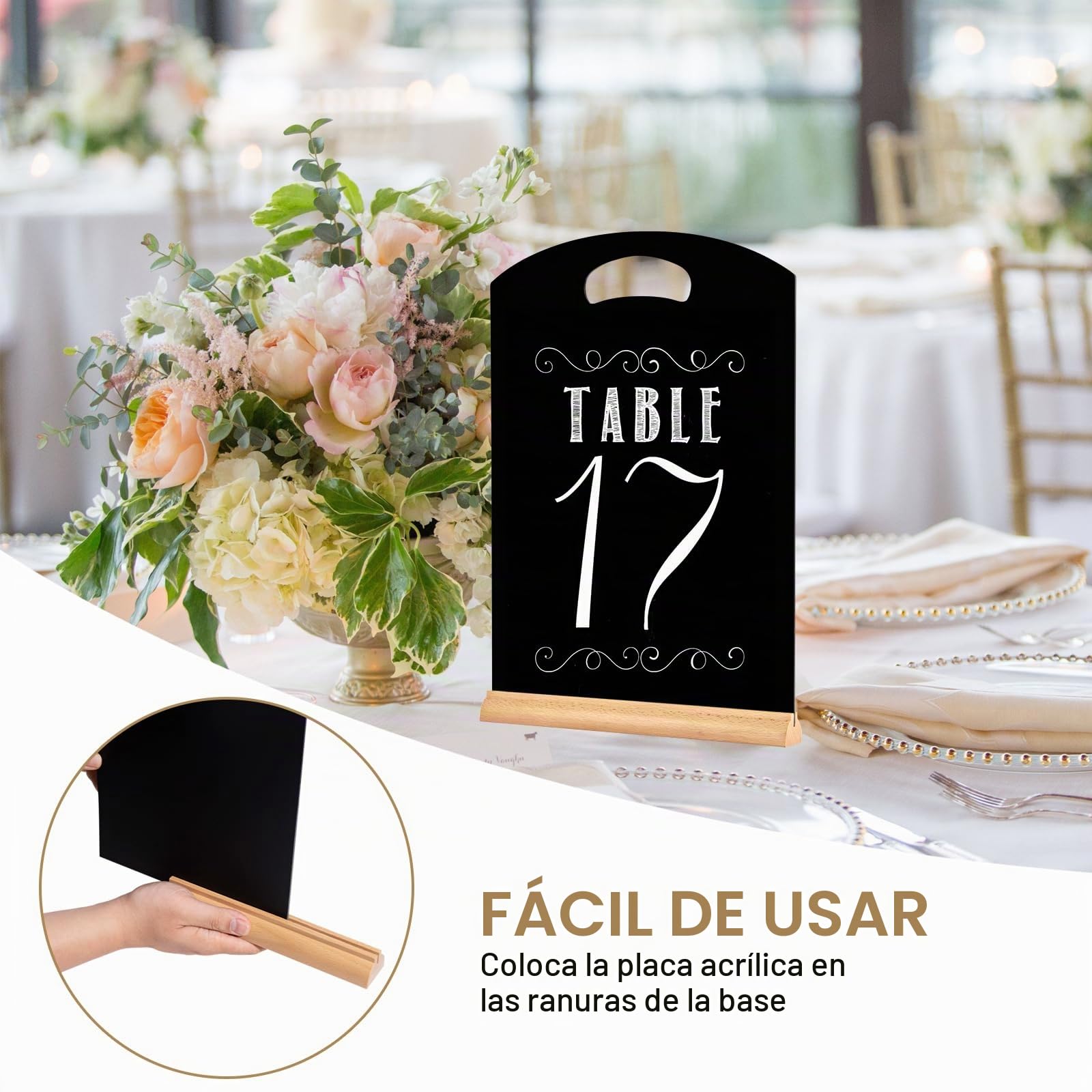 A3 Letreros de Pizarra, 2 PCS Pizarras con Soporte, Pizarra Negra | Doble cara Pizarras Decorativas con Madera, Cartel Pizarra Pequeña, Tableros de Tiza Para Menú, Bodas, Restaurante, Cafe