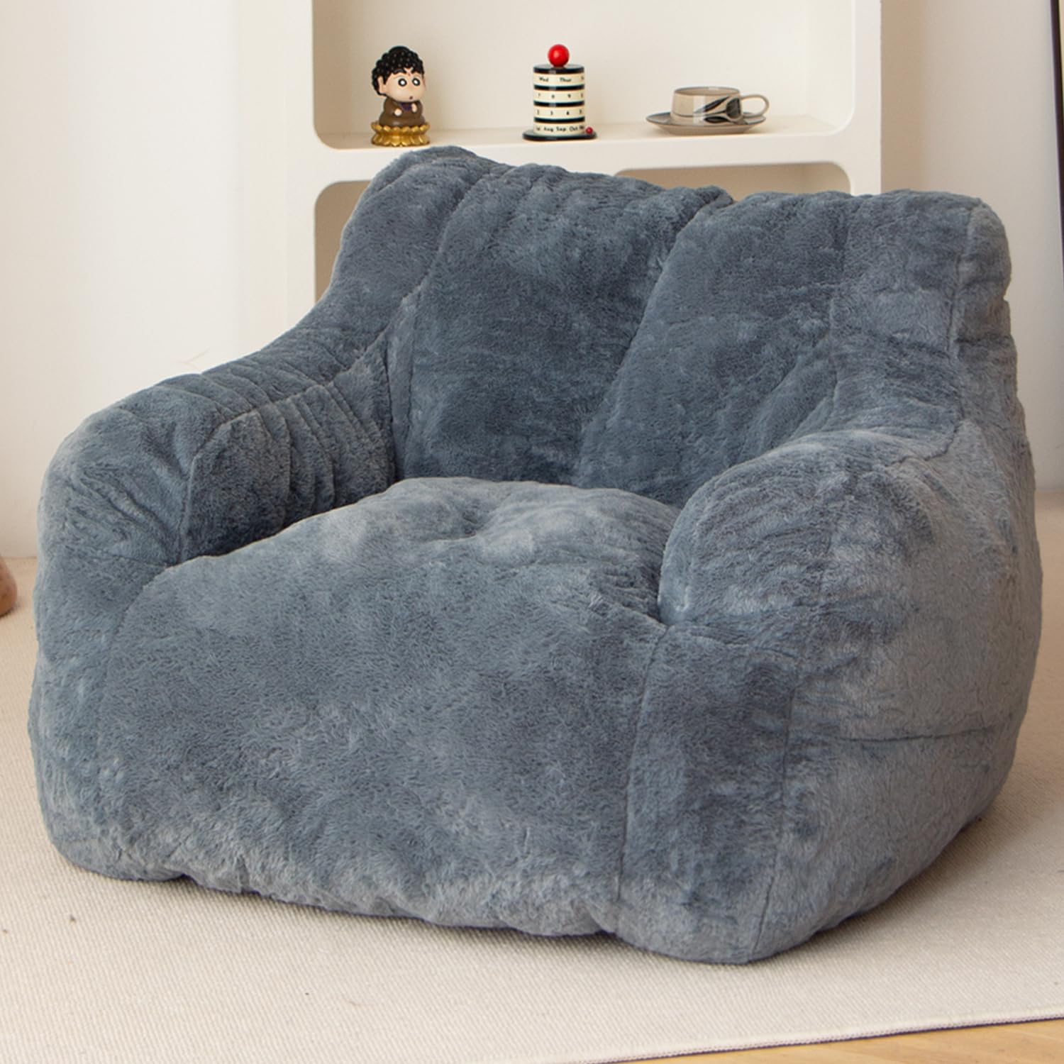 N&V Bean Bag Chair High-Density Foam Filling Sofa with Soft Faux