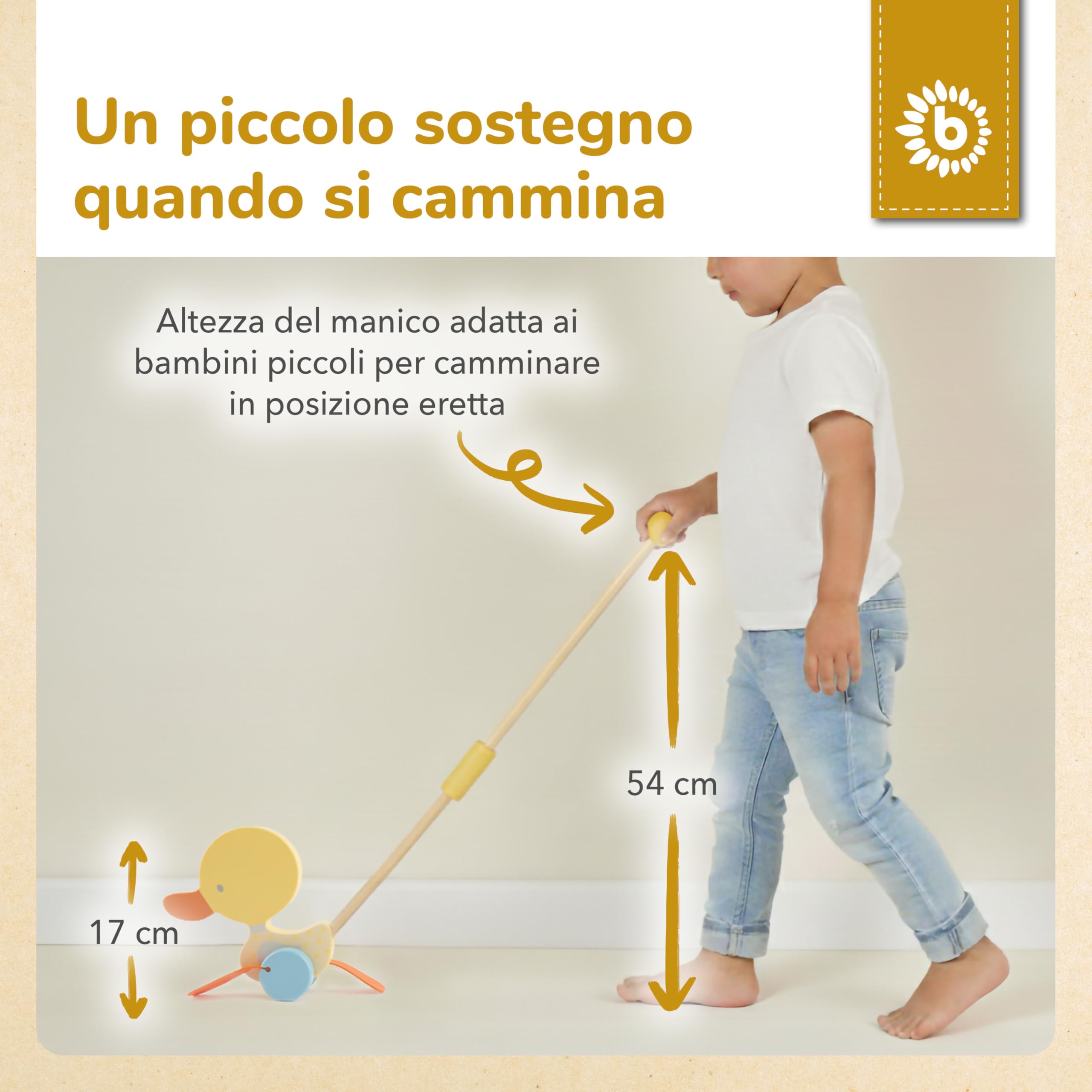 Bieco | Gioco trainabile | giochi in legno | cane trainabile giocattolo a forma di anatra | giochi divertenti per bambini | giochi trainabili wooden toys | giocattoli da spingi spingi