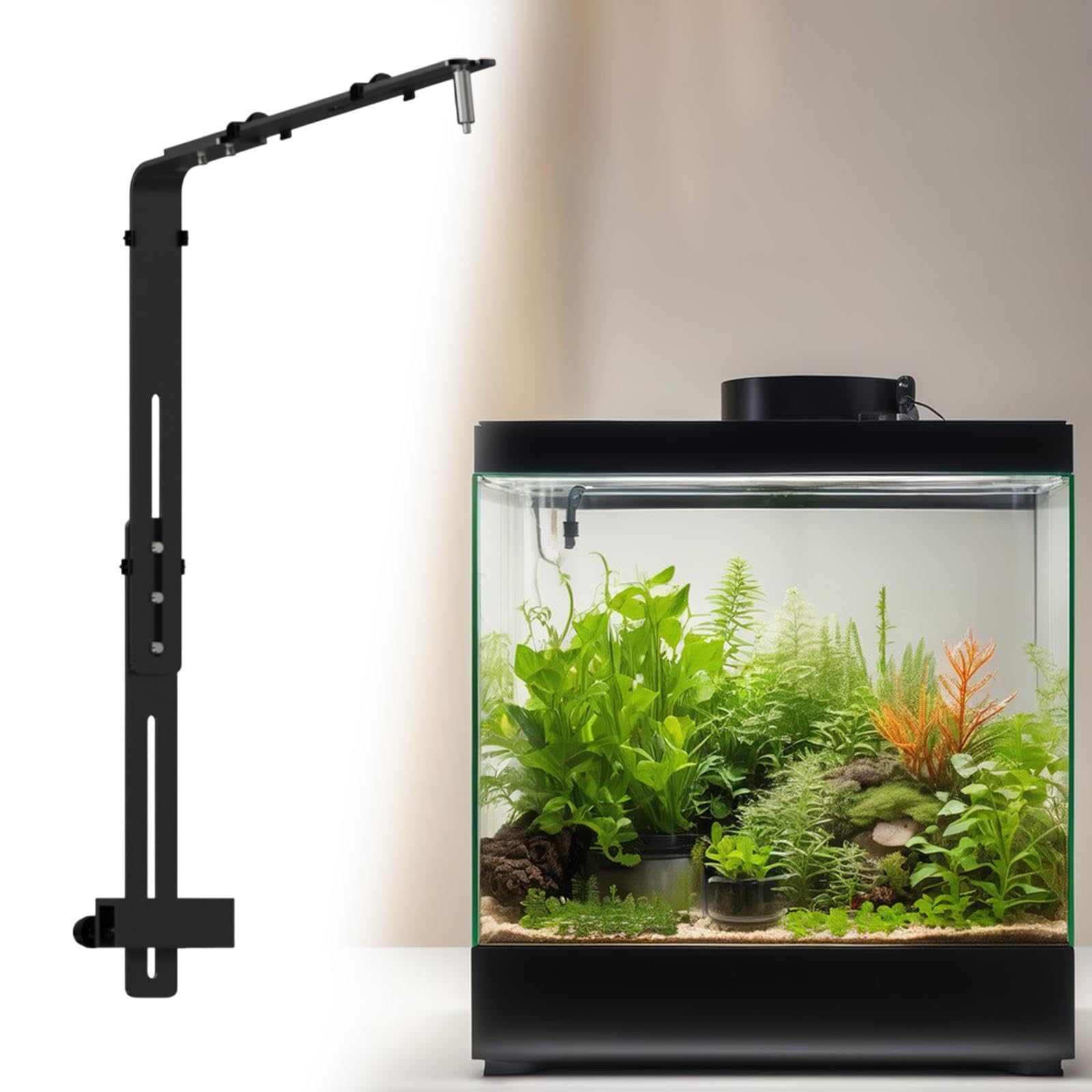 Milageto Tank Licht Halterung Ständer Hängelampe Halterung praktische Dekoration Tragbare Lampen Halter Aquarium Licht Halter Zubehör, Schwarz 5mm
