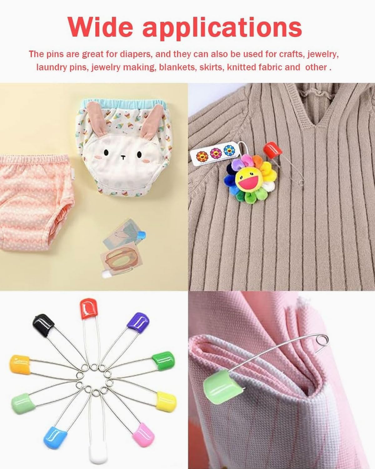 Spille sicurezza 5,5 cm per pannolini, fermagli bloccaggio colorati abbigliamento artigianato