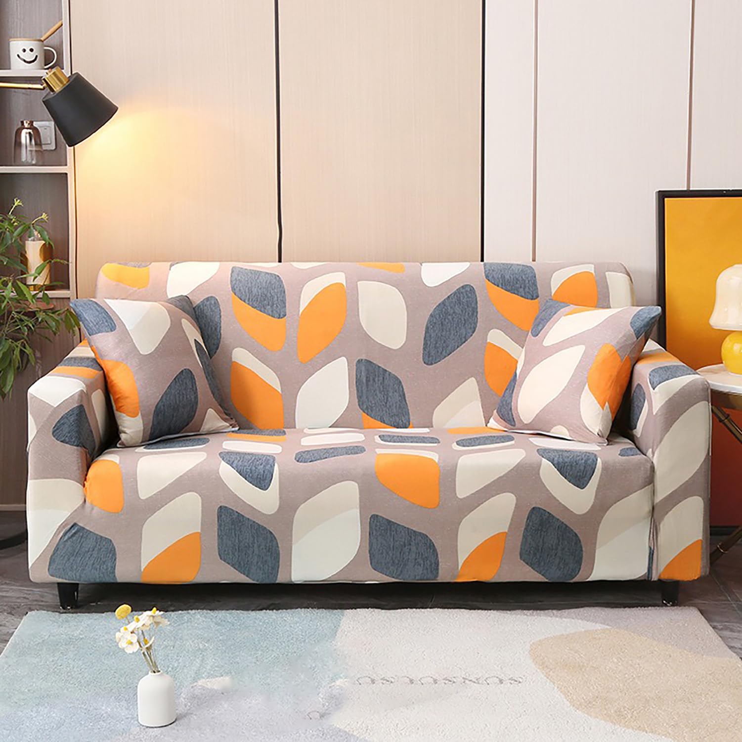 Funda de sofa elastica universal de 3 plazas ajustable y lavable en color A para protector seccional