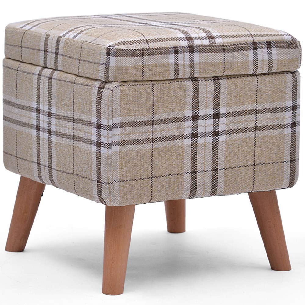 Pouf de rangement pliants avec repose-pieds cube et coffre