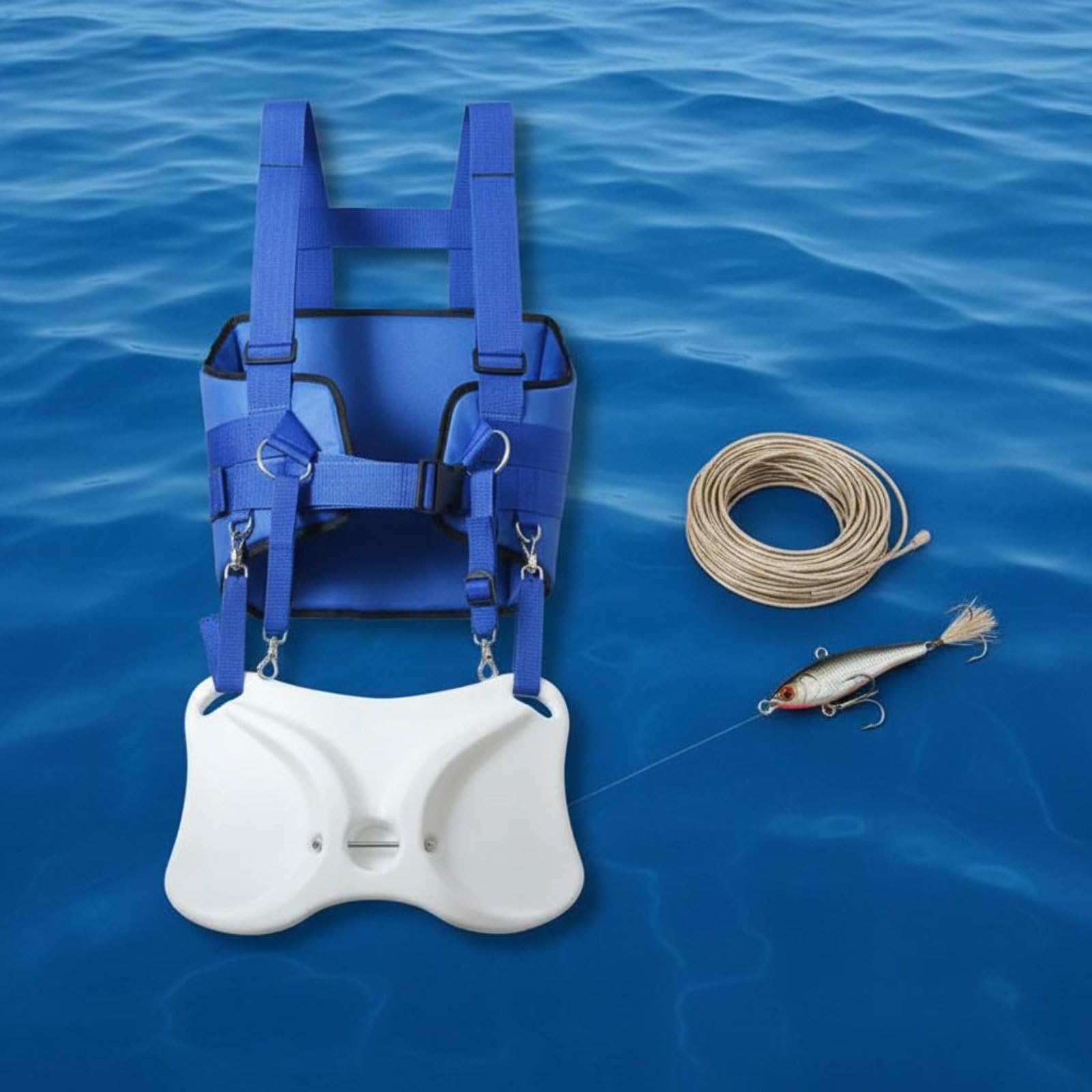 Ceinture de Pêche à la Taille Harnais Dorsal de Support de Canne Renforcée en Oxford Répartition des Efforts Tenue Sûre Réglage