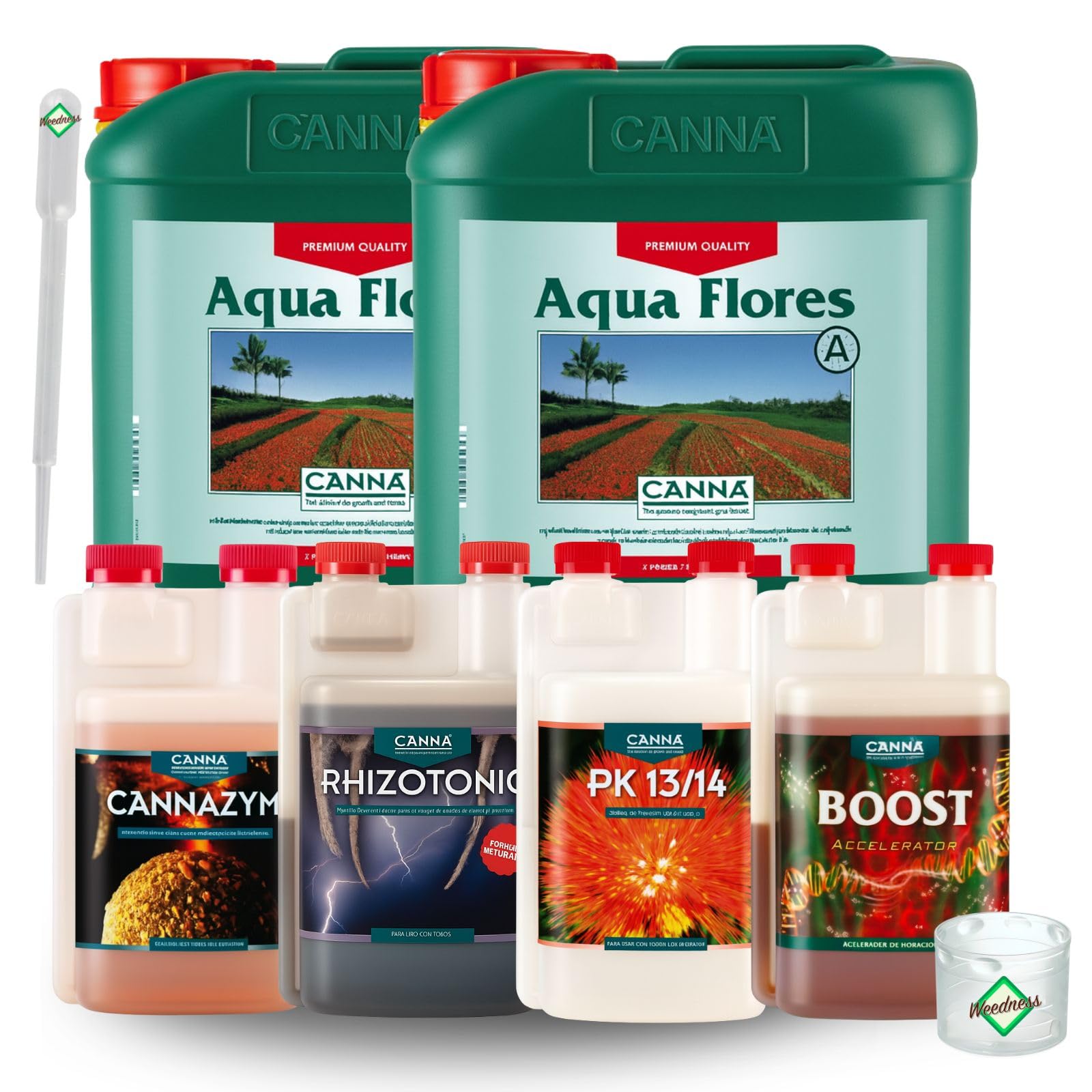 Weedness Canna Dünger Set All-Star Big - Grow Anbau Indoor & Outdoor Tomaten Naturdünger NPK Orchideen Bio Bonsai Organischer