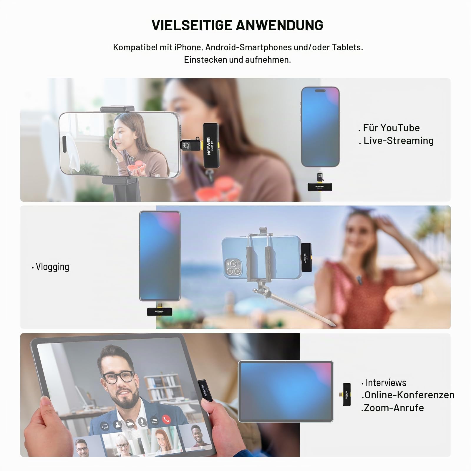 Neewer Wireless Lavalier Mikrofonsystem – Bild 7