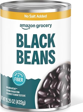 Amazon Grocery, Black Beans, No Salt Added, 15.25 Oz