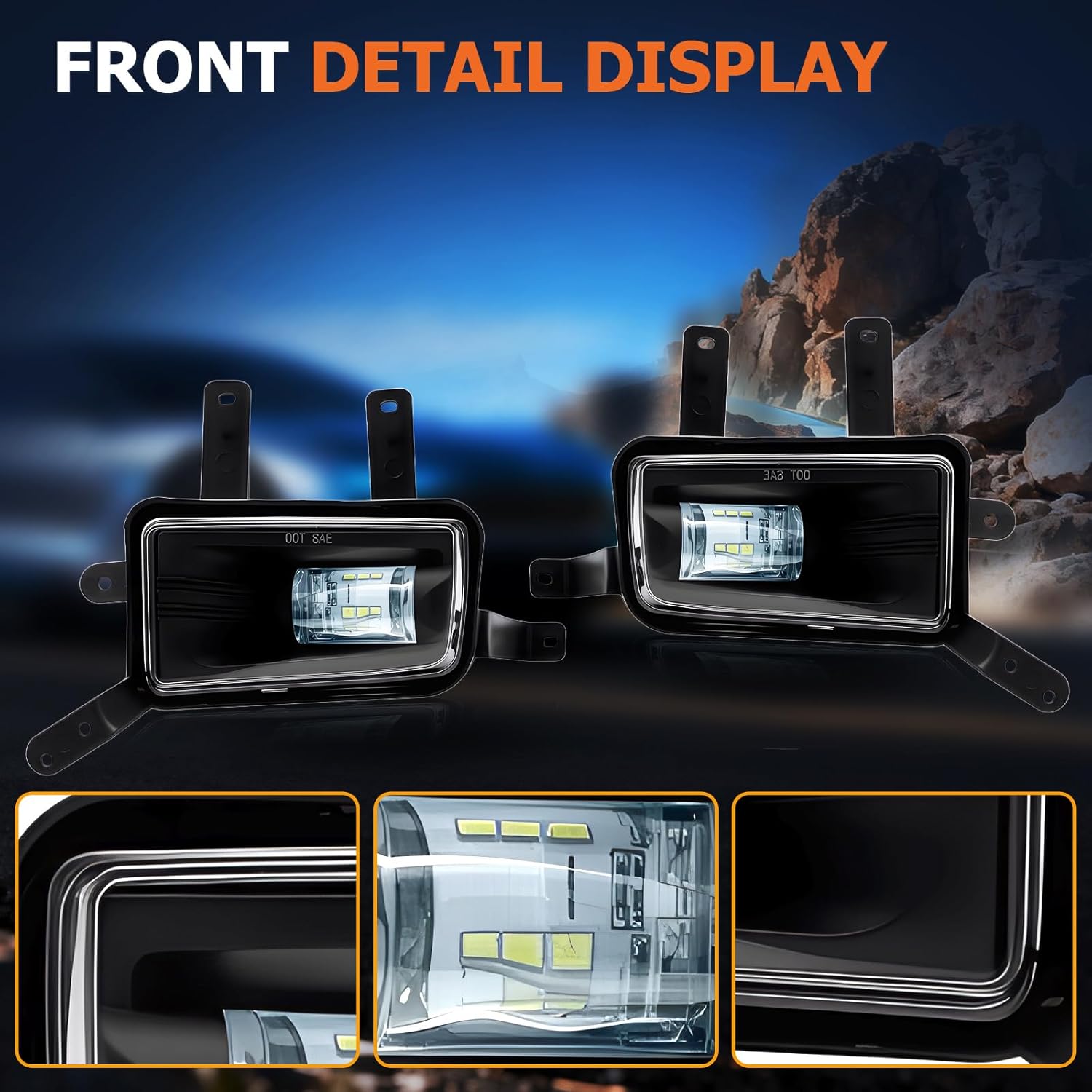 LED Fog Lights Fit For 2015-2020 Chevy Tahoe Suburban & Suburban 3500HD GMC Yukon & Yukon XL Front Bumper Driving Fog Lamps