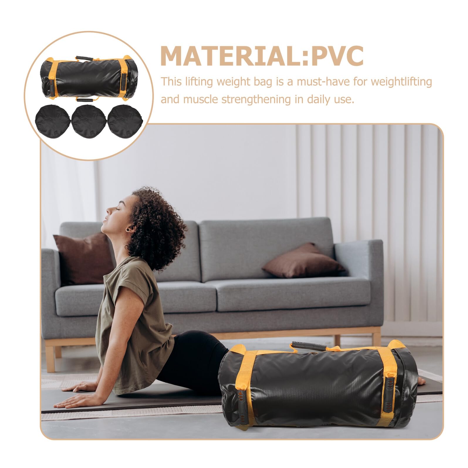 Healeved Sacco per Sollevamento Pesi 20kg Borsa Pesi Fitness Resistente Antiusura per Allenamento Forza e Resistenza Palestra Uomo e Donna Sport Outdoor