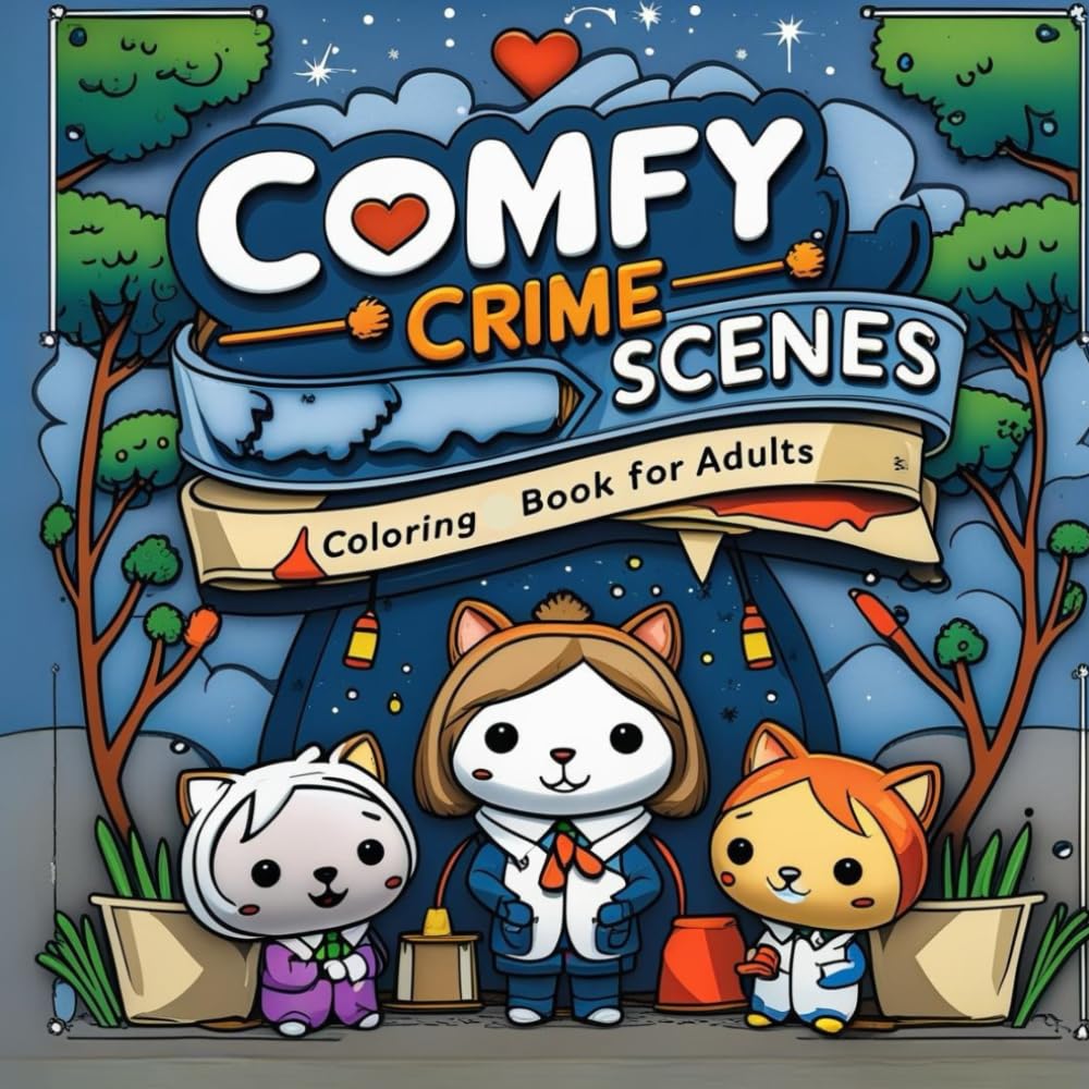 Comfy Crime Scenes Coloring Book for Adults: A Hilariously Cozy and Stress-Relieving Mystery Coloring Book with 40 Whimsical Murder Moments, Hygge ... for True Crime Fans and Adult Colorists