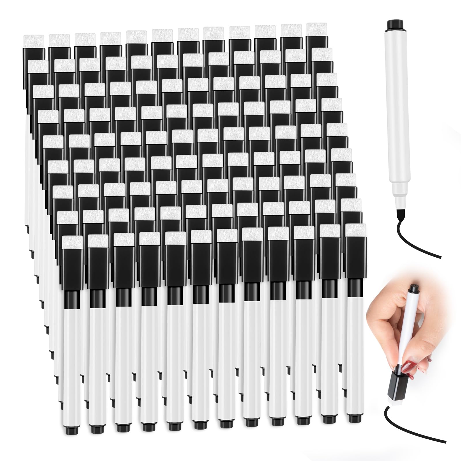 XGHSHW Magnetic Black Dry Erase Markers, Pack of 102, Fine Tip