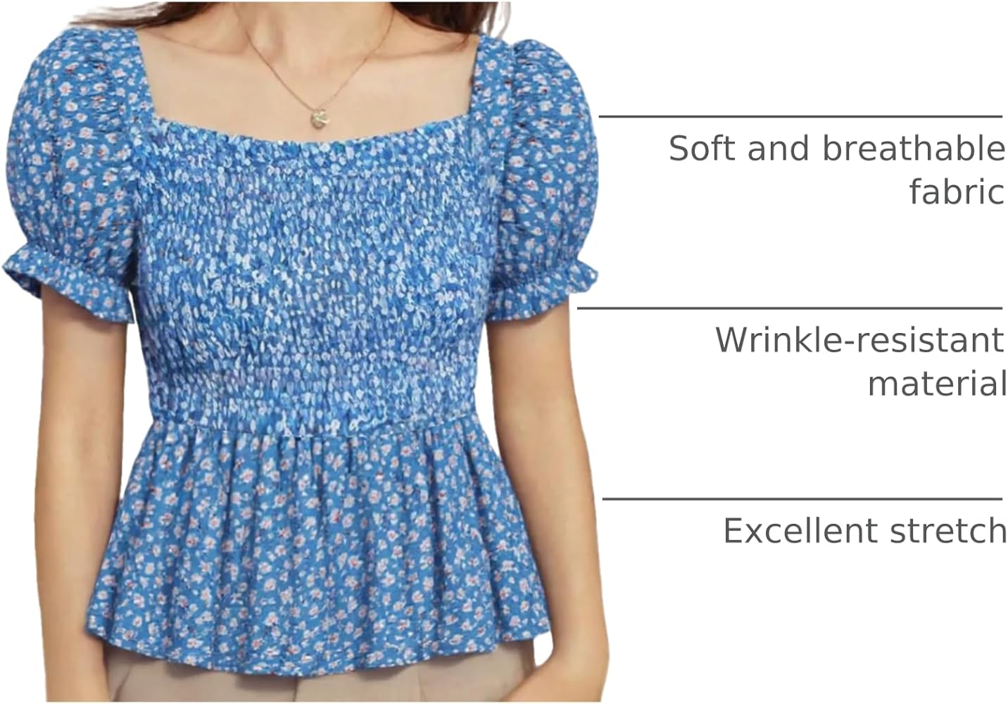 新品未開封★2025SS受注販売PUFF SHORT SLEEVE BLOUSE Amazon.com: Womens Puff Short Sleeve Babydoll Tops 2025