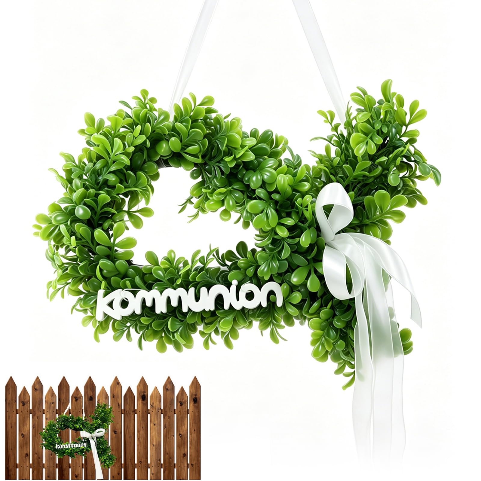 Couronne d'eucalyptus 34 x 20 cm haut de gamme en forme de poisson