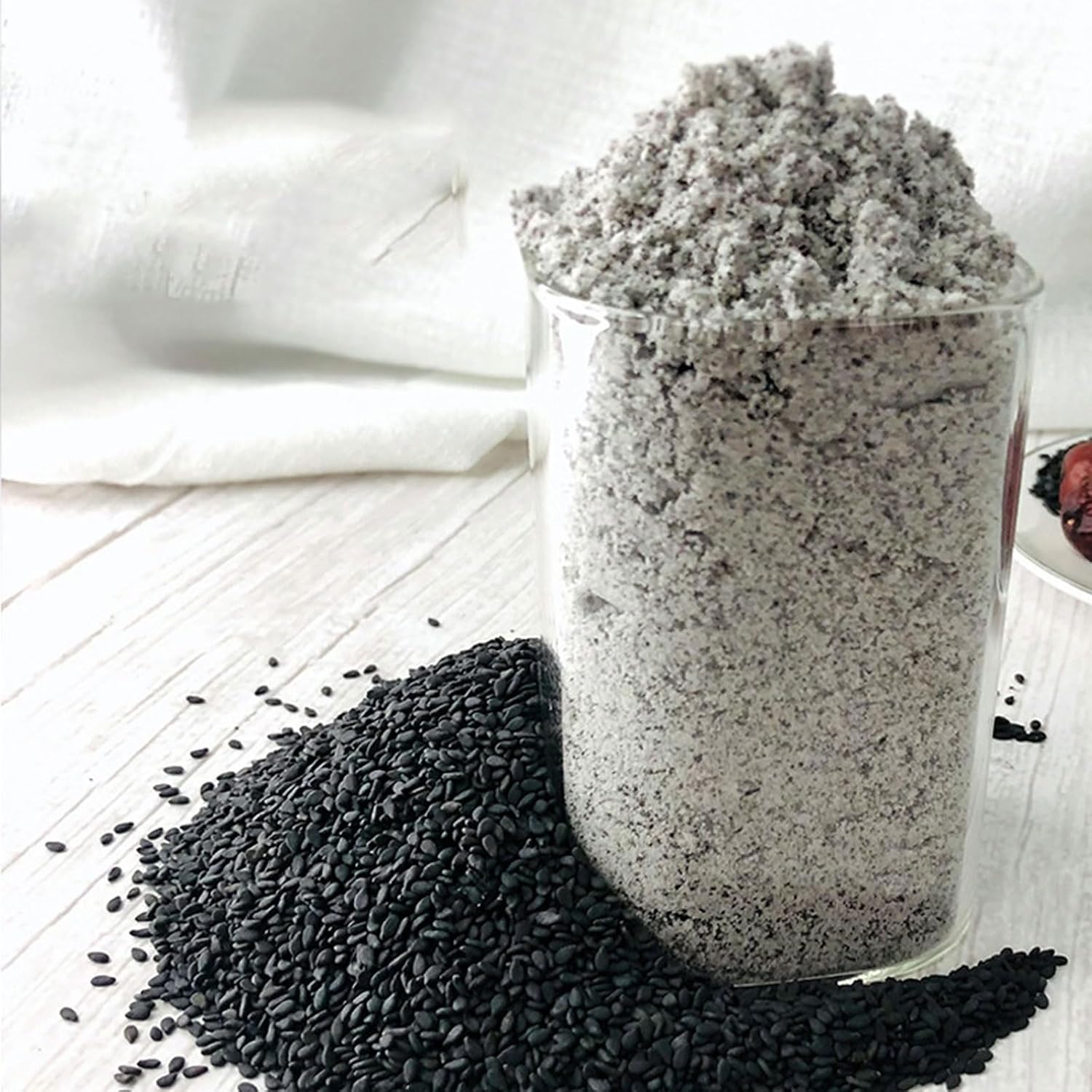 ground sesame seeds，black sesame seed paste 12.69 oz Instant Drink Cereal black sesame