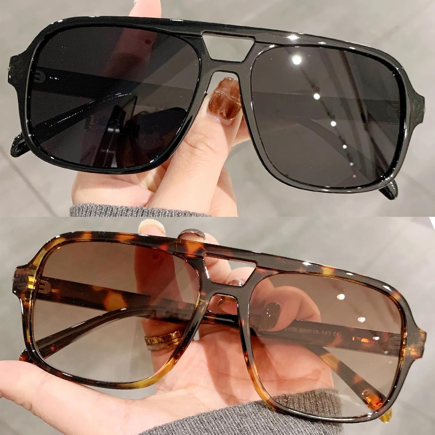 Retro Aviator Sunglasses for Women Men Trendy Classic 70s Square Aviator Sun Glasses Vintage Shades - Image 5