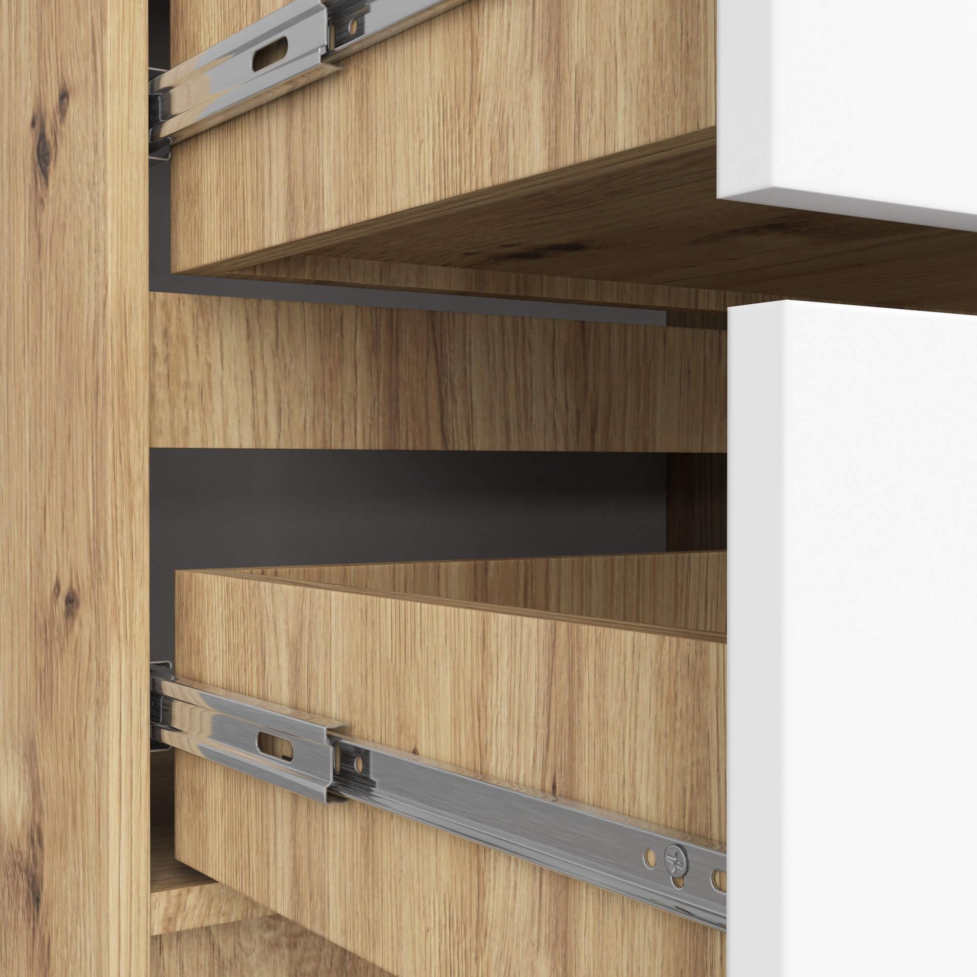 AKORD | Commode à tiroirs | Table de Nuit | Armoire à comode | Idéal pour Les Petits Objets | Caisson à roulettes | Panneau stratifié | Durable | Design élégant | Garanti | Chêne Artisan