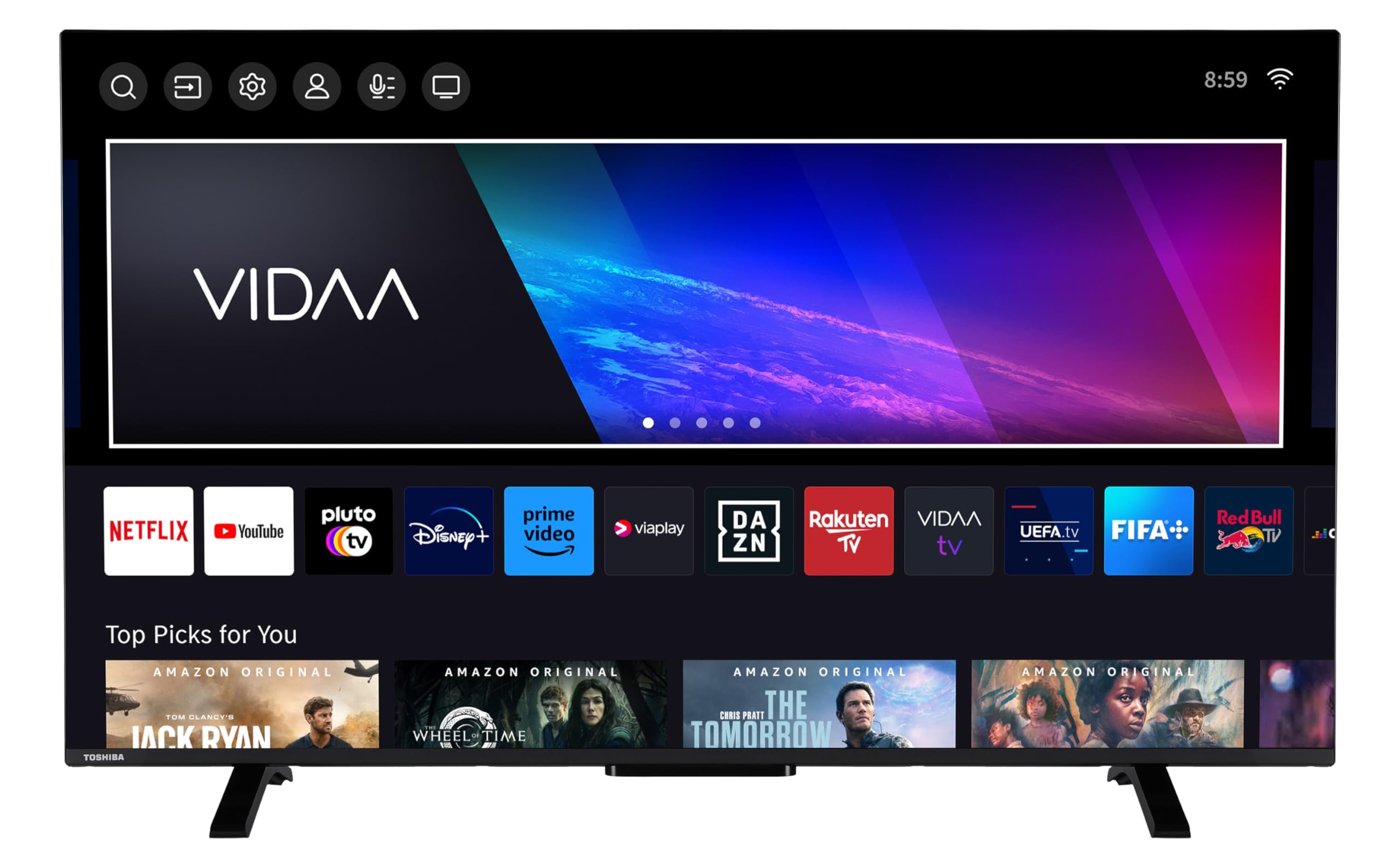 Toshiba 50QV2363DAW QLED Fernseher/VIDAA Smart TV (4K UHD 50 Zoll