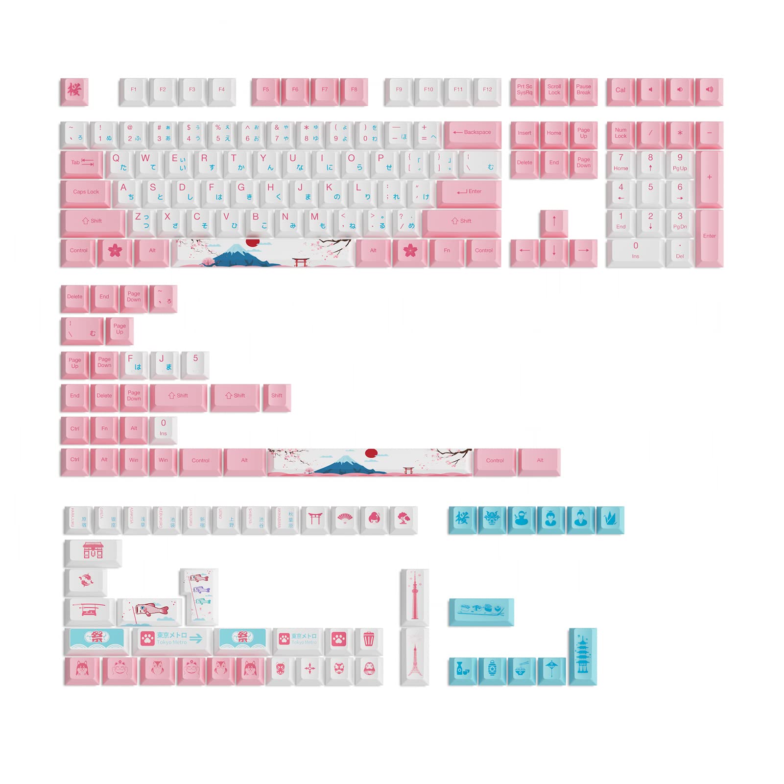 ⚠hariko Amazon.com: Akko Keycaps Set, World Tour Tokyo R2 185-Key