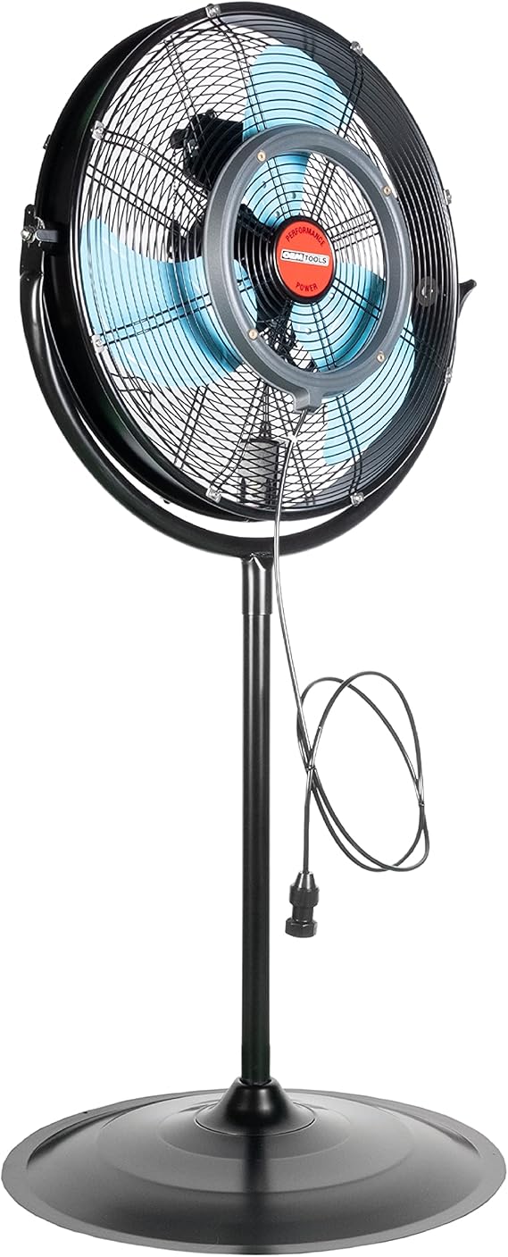 OEMTOOLS 23978 20” Tilting Pedestal Misting Fan, Fan Misters for Cooling Outdoor