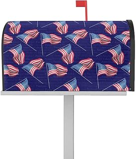 Mailbox Cover Magnetic 4th of July Patriot American Flag Mailbox Covers Standard Size 21x18in,Mailbox Covers Wrap Post Letter Box Cover for Garden Yard Outdoor Decor Blue Letter Texture
