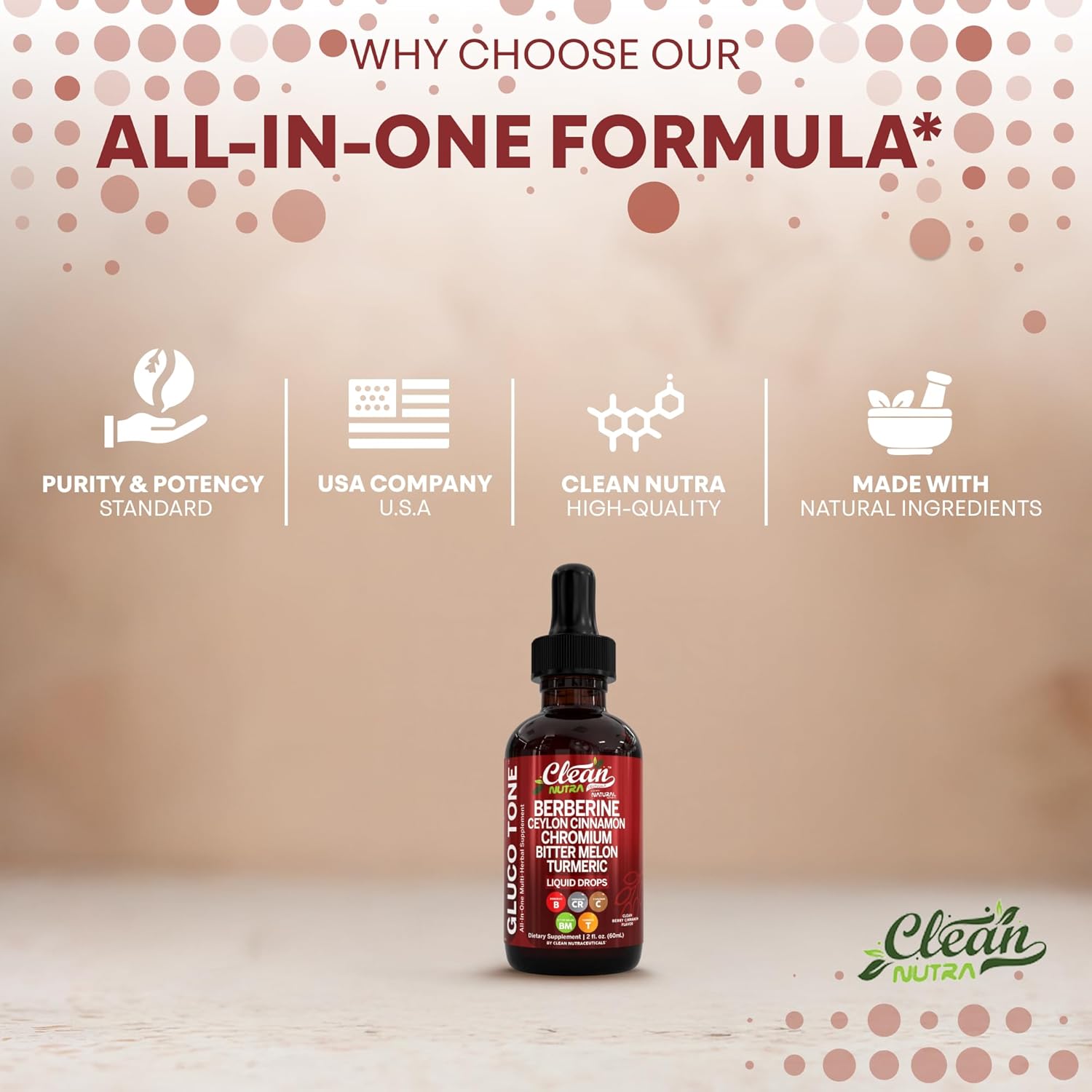 Clean Nutra Berberine with Ceylon Cinnamon Supplement Liquid Drops + Bitter Melon Extract, Glucomannan, Gymnema, Chromium, Turmeric, Organic Panax Ginseng, Moringa GLP-1 Support - Image 8