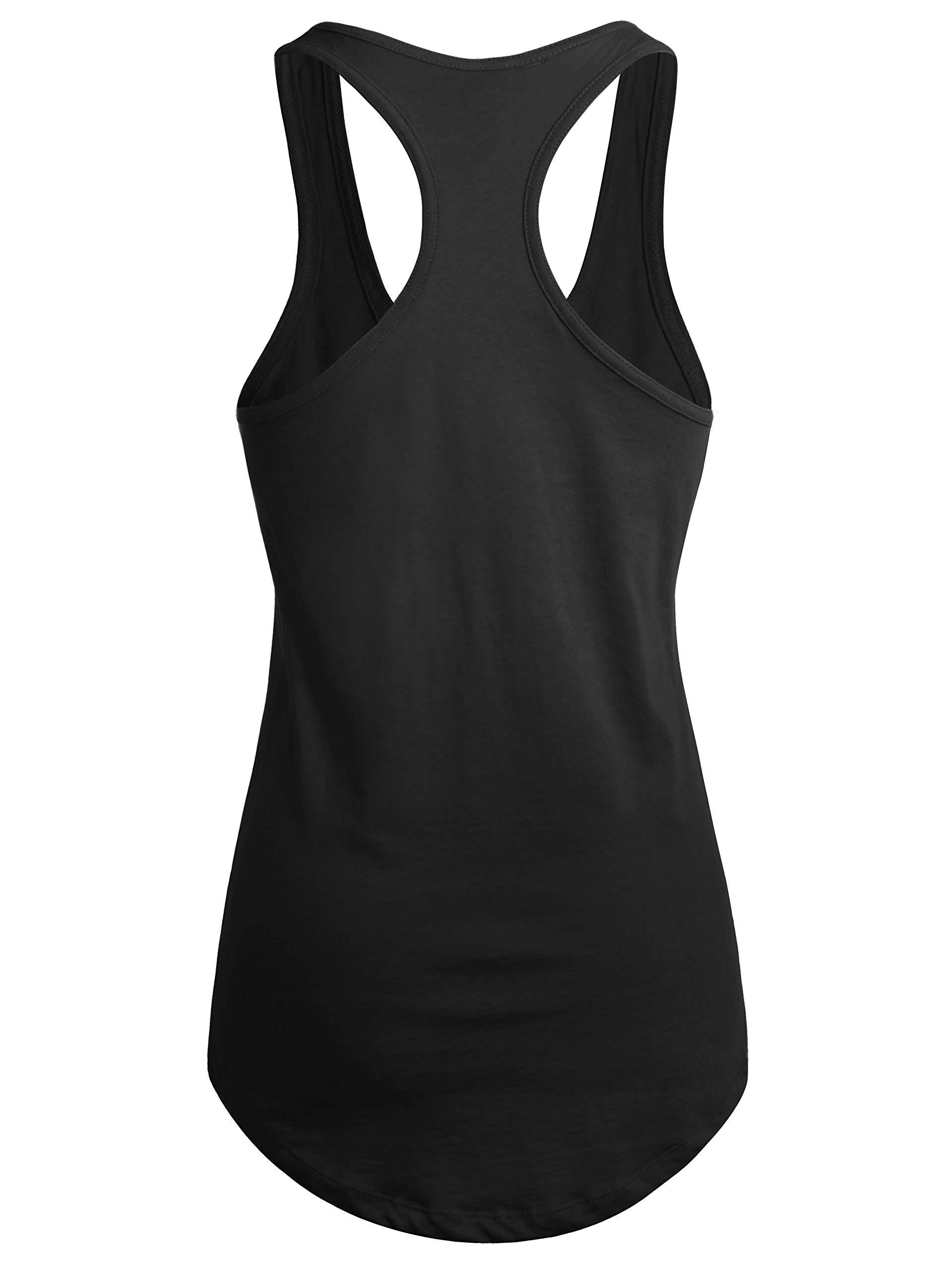 Womens Active Racerback Tank Top Soft Casual Sleeveless Workout Gym Yoga Tee Shirt Jersey (X-Large, 3hcb01_Black)