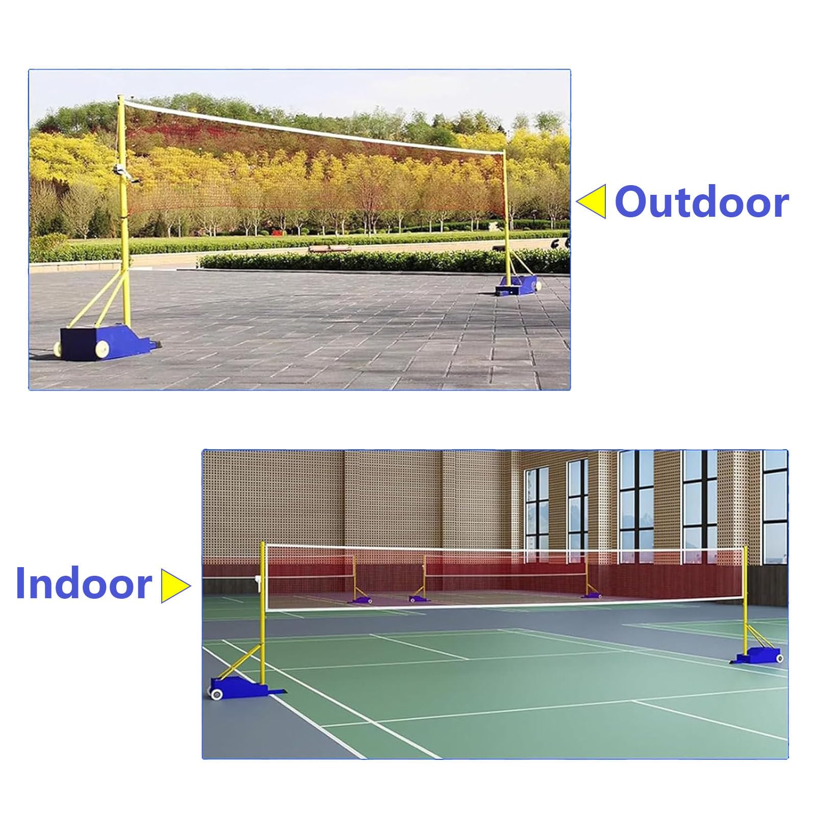 Pali da pallavolo portatili Badminton Net Frame Freestanding Sport Attrezzatura di formazione per la scuola di spiaggia del campo Facile Move